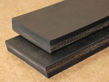 4 Inch Wide 3 Ply Black Polylift Rubber by Bare Rough Top Incline Conveyor Belt Material 5 Foot Length 